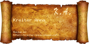 Kreiter Anna névjegykártya