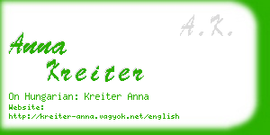 anna kreiter business card